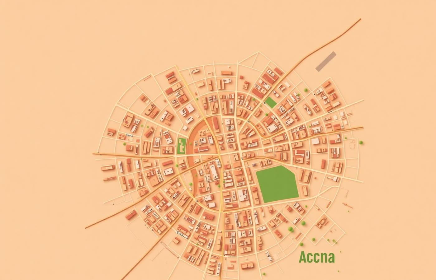 Illustrated map of Accra
